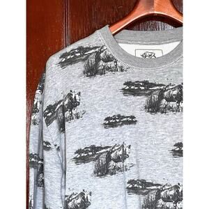 VINTAGE ECKO SWEATSHIRT UNLTD. GRAY HIP HOP Y2K STREETWEAR RHINO PRINT XL